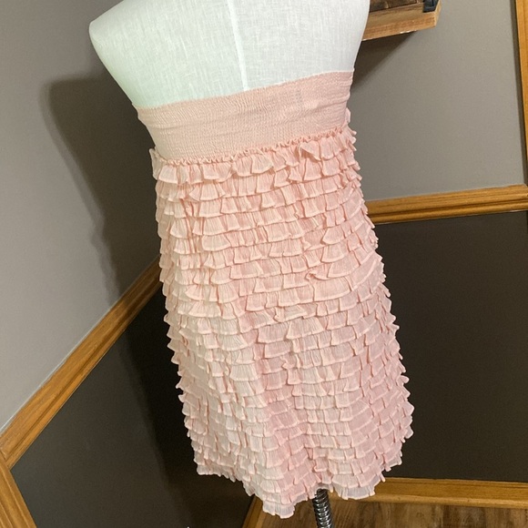 J. Crew light pink ruffle strapless knee length dress size s NWT - Picture 4 of 8